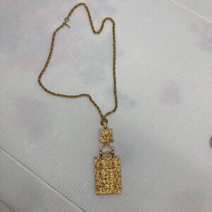 Vtg 1970s D'ORLAN BOUCHER modernist brutalist gold tone chain necklace